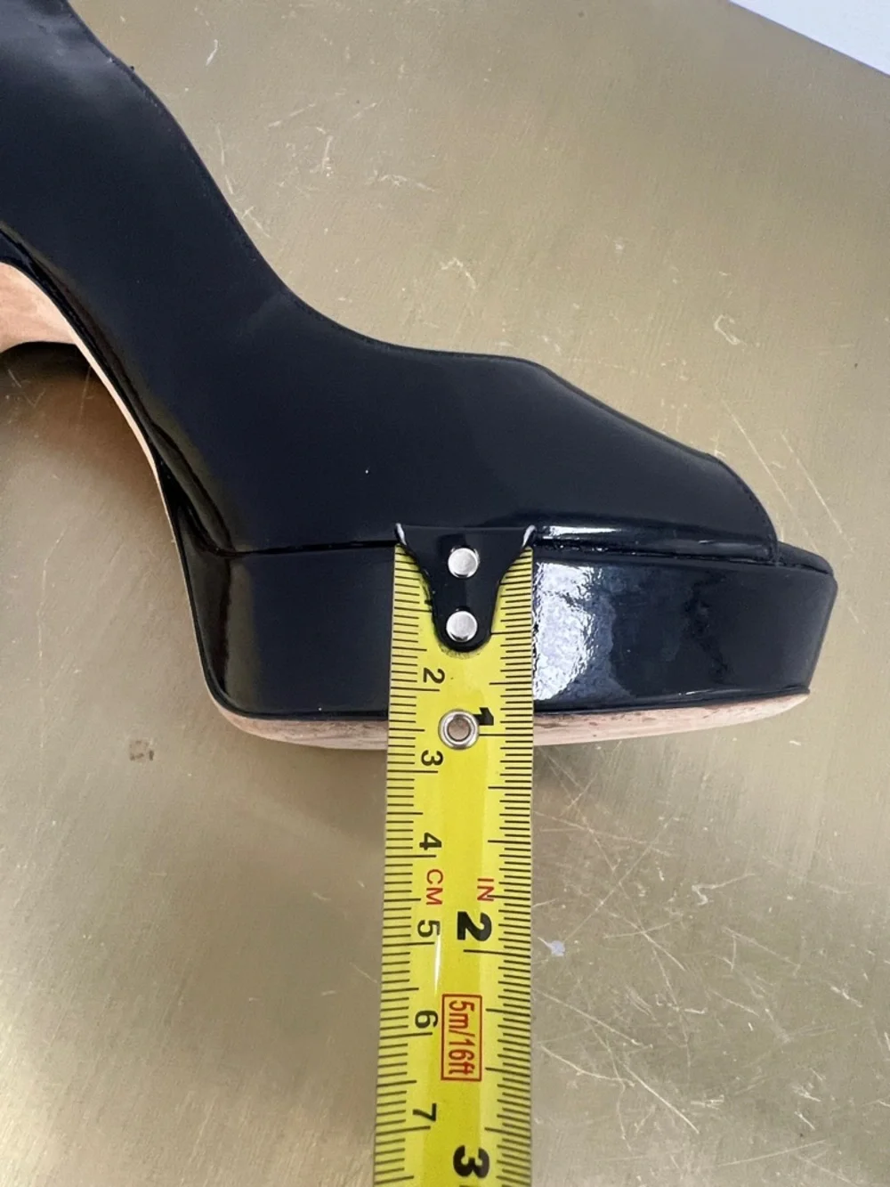 Jimmy Choo Black Patent Peep-Toe Platform Pumps - Picture 9 of 10